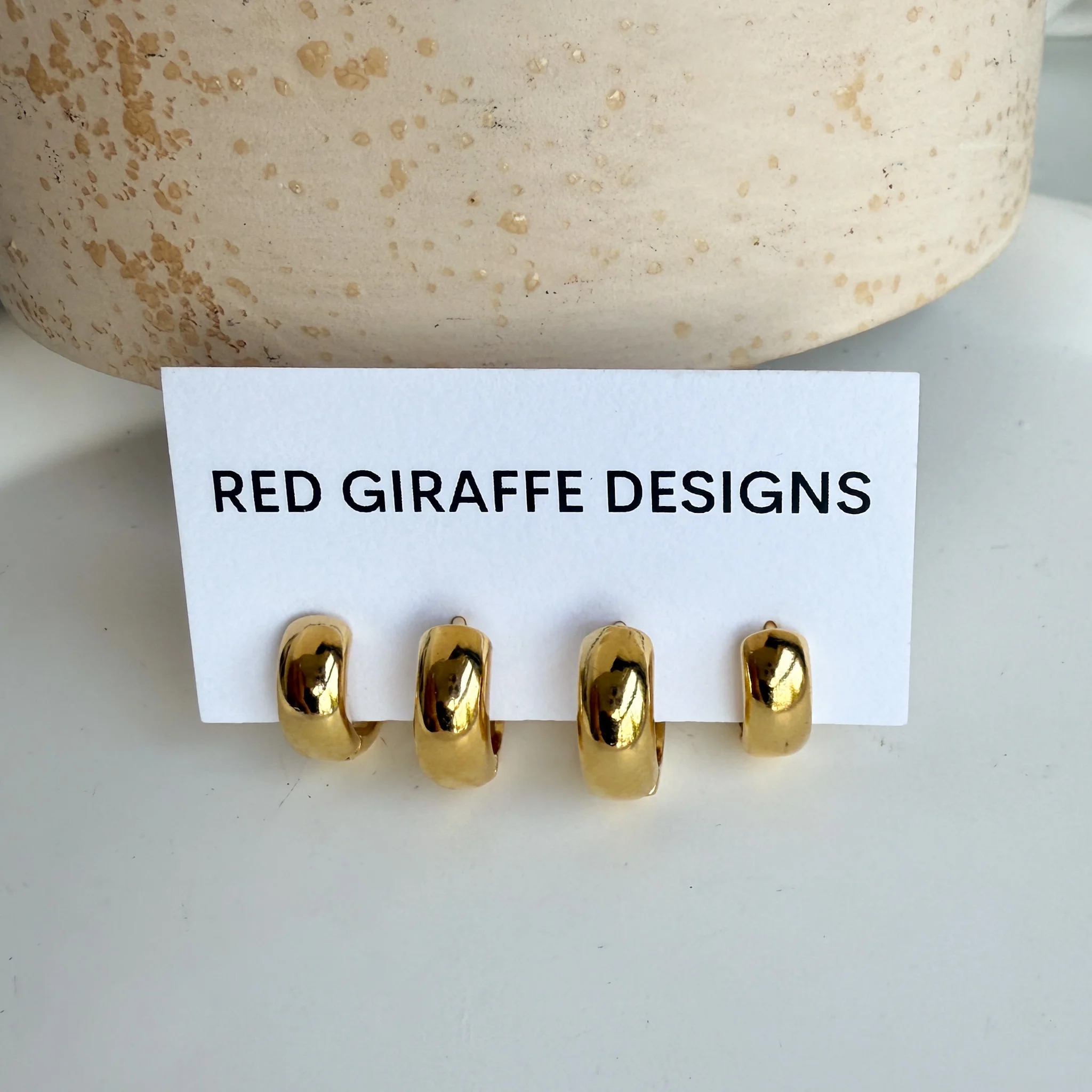 Gold Hoop Earrings Set